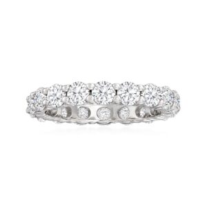 ross-simons 2.85 ct. t.w. cz eternity band in sterling silver. size 7