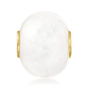 ross-simons white kunlun jade bead pendant with 14kt yellow gold