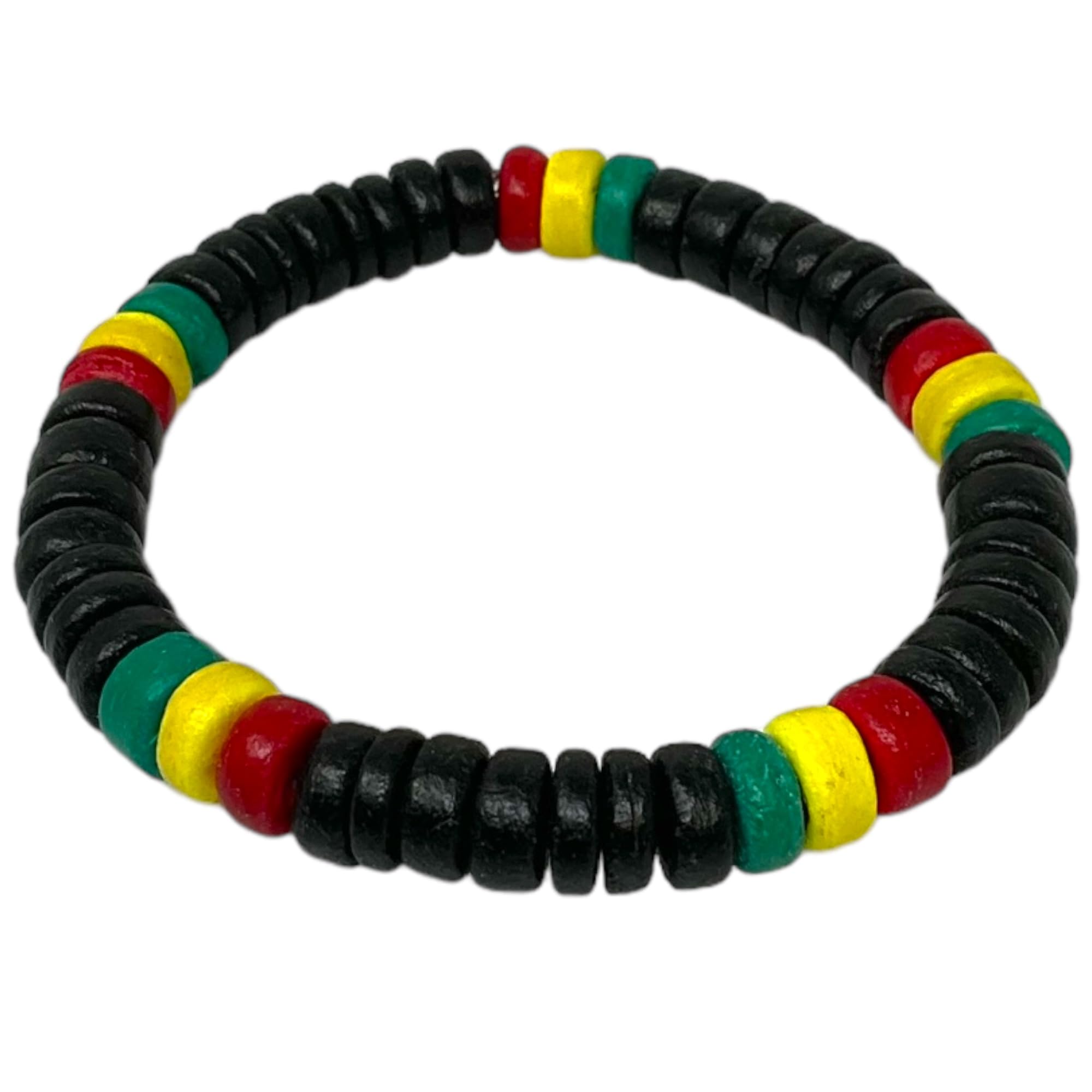 Rasta Bracelet Wood Bracelet Beaded Bracelet - Rasta Bracelet Cotton Handmade Reggae Jewelry Boho