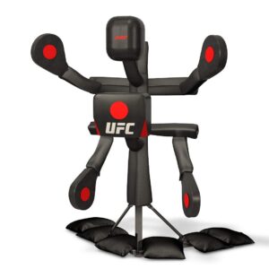 ufc bas body action system x2 - professional freestanding home training equipment for mma, boxing, muay thai and martial arts - adjustable punching and kicking pads