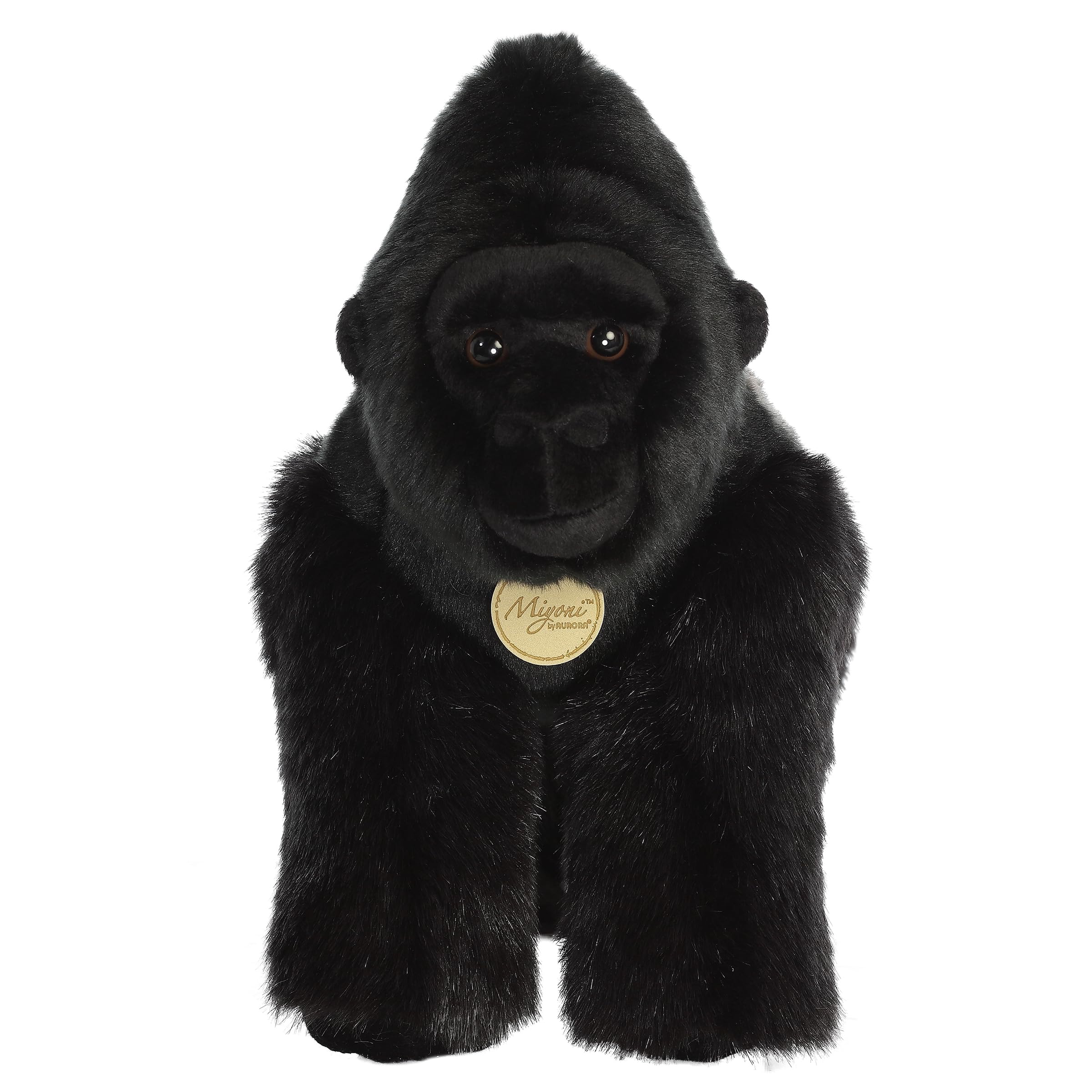 Aurora® Realistic Miyoni® Silverback Gorilla Stuffed Animal - Lifelike Detail - Cherished Companionship - Black 13 Inches