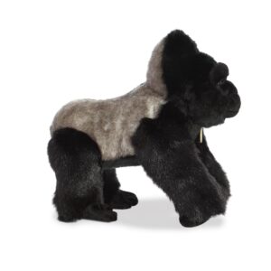 Aurora® Realistic Miyoni® Silverback Gorilla Stuffed Animal - Lifelike Detail - Cherished Companionship - Black 13 Inches