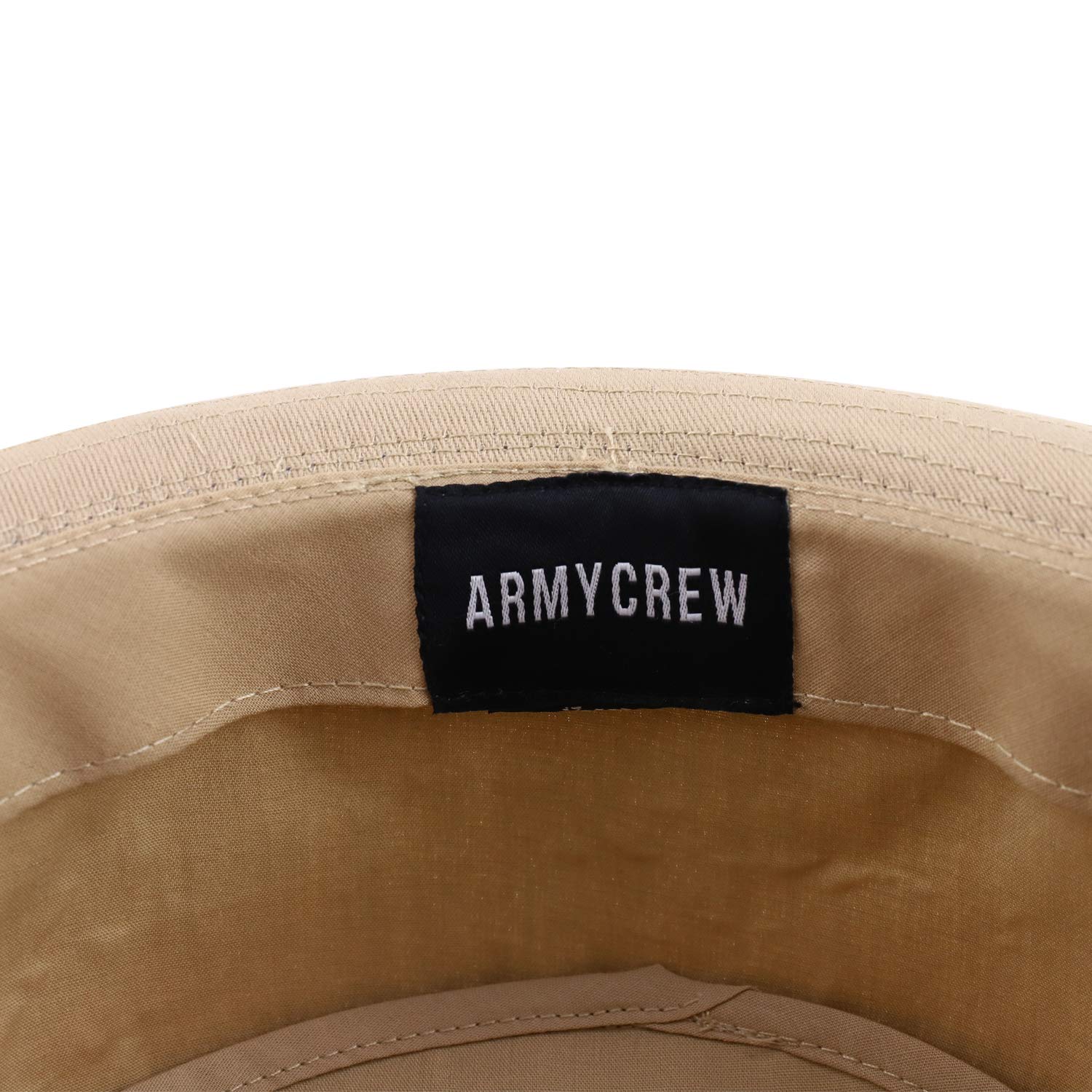 Armycrew Cotton Twill Fisherman Roll Up Bucket Hat with Stripe Band - Khaki Navy - LXL