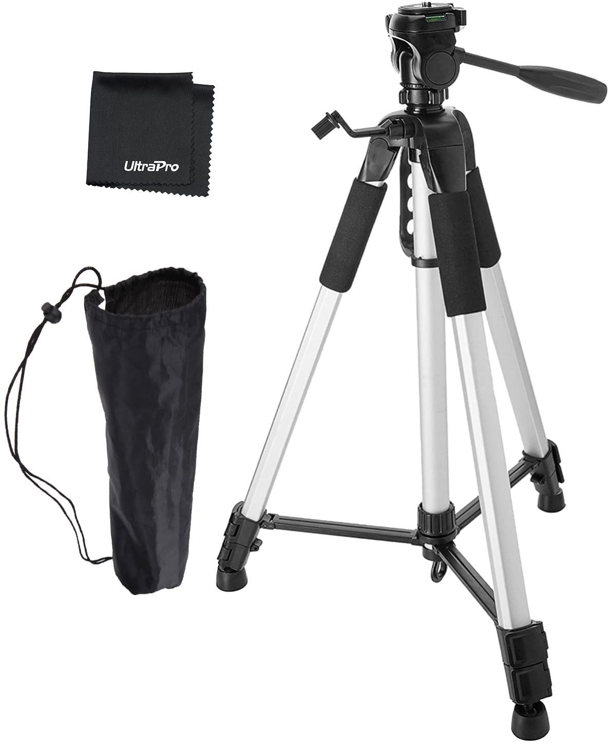 UltraPro 72" Inch Aluminum Camera Tripod Bundle for Canon, Nikon, Sony, Samsung, Olympus, Panasonic, Pentax, and All Digital Cameras, Includes UltraPro Microfiber Cleaning Cloth