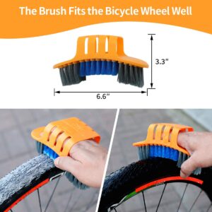 Anndason 8 Pieces Precision Bicycle Cleaning Brush Tool Including Bike Chain Scrubber, suitable for Mountain, Road, City, Hybrid,BMX Bike and Folding Bike