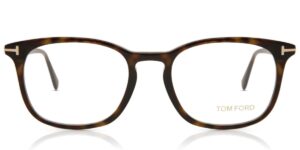 tom ford ft 5505 052 dark havana plastic square eyeglasses 52mm