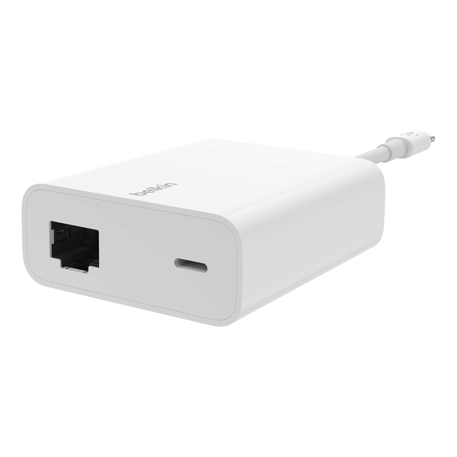 Belkin Ethernet & Power Adapter W/ Lightning Connector - Dual Port Ethernet Splitter for Apple iPad Pro, iPad Mini, iPad Air & iPhone Charger - 480 Mbps Ethernet speeds & 12W Power Delivery