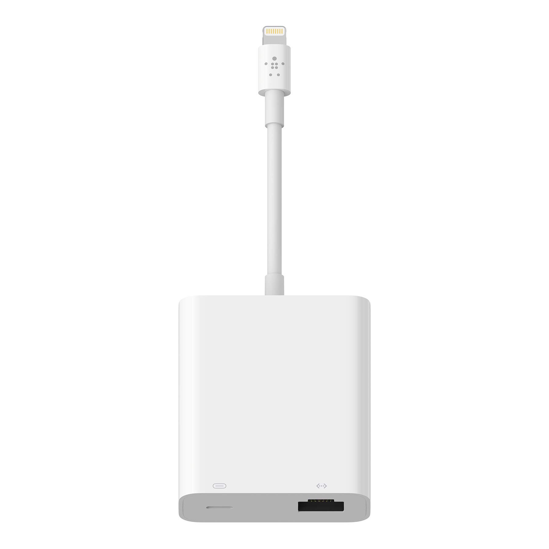 Belkin Ethernet & Power Adapter W/ Lightning Connector - Dual Port Ethernet Splitter for Apple iPad Pro, iPad Mini, iPad Air & iPhone Charger - 480 Mbps Ethernet speeds & 12W Power Delivery