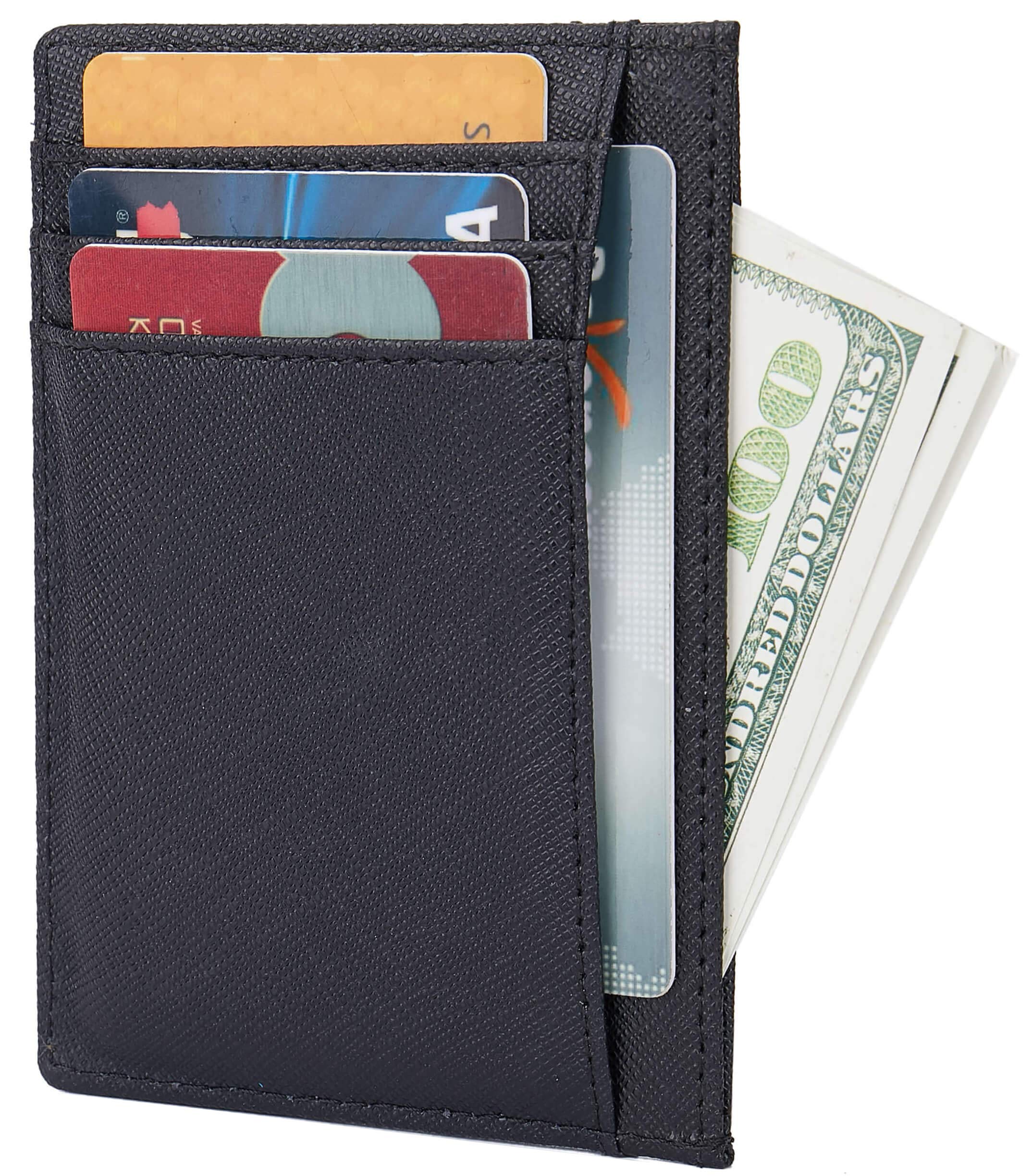 Slim RFID Blocking Credit Card Holder Minimalist Leather Front Pocket Small Wallet for Women Men