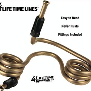 4LifetimeLines 3/16" x 25' Genuine Copper-Nickel Alloy Non-Magnetic Brake Line Replacement Tubing Coil Roll & Fitting Kit, Inverted Flare, Easy to Bend, Corrosion Resistant