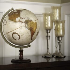 Replogle Superior- Bronze Metallic Desktop World Globe, Raised Relief (12"/30cm diameter) made in USA