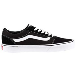 Vans Men's Ward Sneaker, Black Suede Canvas Black White C24, 14