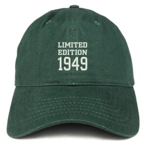 trendy apparel shop limited edition 1949 embroidered birthday gift brushed cotton cap - hunter