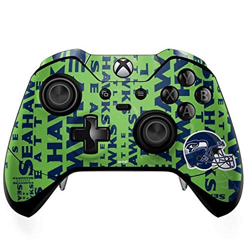 Skinit Decal Gaming Skin Compatible with Xbox One Elite Controller - Officially Licensed NFL Seattle Seahawks - Blast Green Design