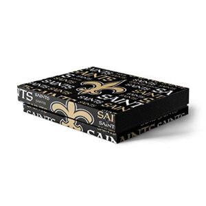 skinit decal gaming skin compatible with xbox one x console - officially licensed nfl new orleans saints black blast design