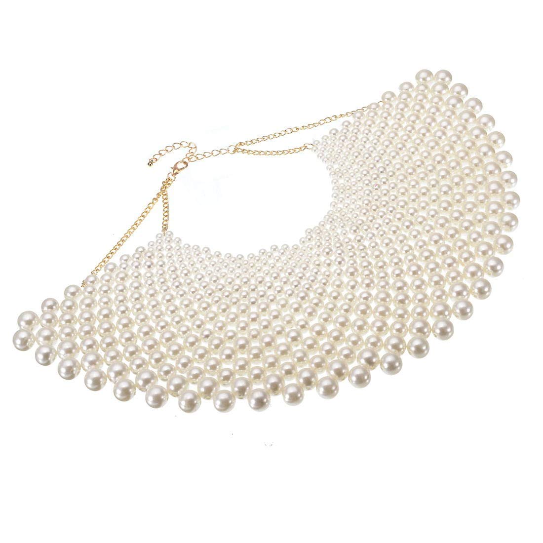 Jerollin Chunky CCB Resin Beads Chain Choker Statement Necklace Women Fashion Jewelry White