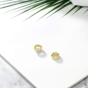 Gem Stone King 18K Yellow Gold Plated Silver Earring Jackets Fits 5MM Round Studs