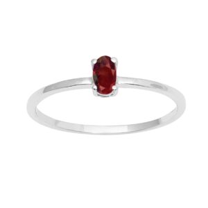 Garnet Stone 925 Sterling Silver Women Wedding Engagement Tiny Ring Stacking Stackable Band (7)