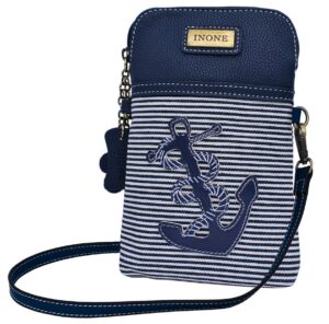 anchor crossbody bag nautical iphone cell phone purse bag pu leather canvas handbag for smartphone credit card passport keys