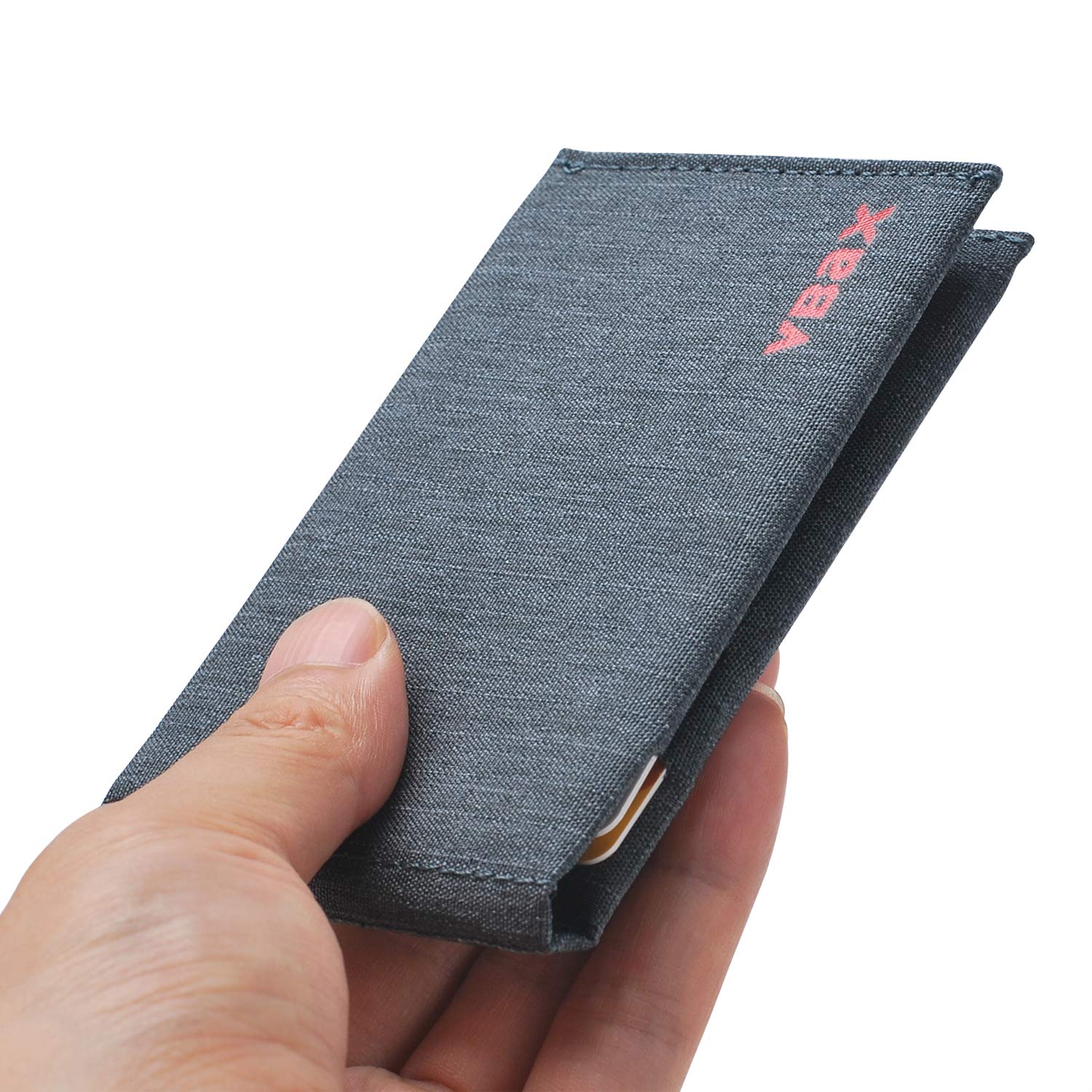 VBAX Microfiber Waterproof RFID Slim Bifold Wallet for Men - Minimalist Front Pocket Card Holder Holds up to 10 Cards and Cash, Grey Ash