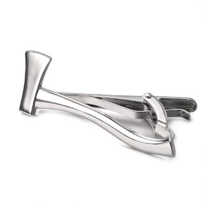 Yoursfs Axe Tie Clip for Men Stainless Steel Slim Tool Tie Pins and Clips One Piece White Gold Plated