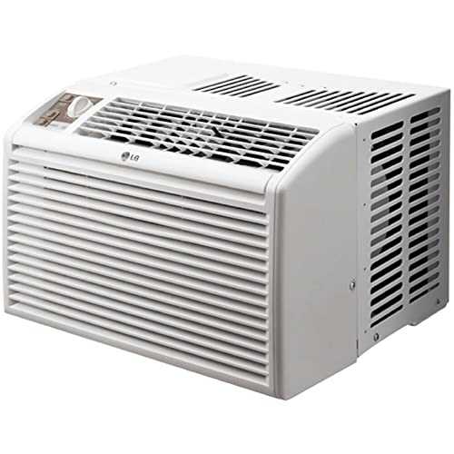 LG 5,000 BTU Window Air Conditioner, 115V, AC Window Unit Cools 150 Sq.Ft. (10' x 15' Room Size), Perfect for Bedrooms, Quiet AC with 2 Cooling & Fan Speeds, 2-Way Air Deflection, and Washable Filter