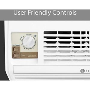 LG 5,000 BTU Window Air Conditioner, 115V, AC Window Unit Cools 150 Sq.Ft. (10' x 15' Room Size), Perfect for Bedrooms, Quiet AC with 2 Cooling & Fan Speeds, 2-Way Air Deflection, and Washable Filter