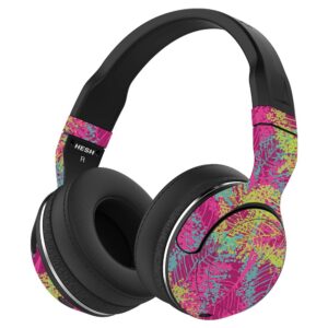 mightyskins skin compatible with skullcandy hesh 2 wireless headphones - magenta summer | protective, durable, and unique vinyl wrap cover | easy to apply, remove, and change styles | made in the usa