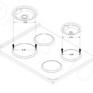 KITCHEN BASICS 101 Made in the USA 4 Pack (2) 6" & (2) 8" Replacement Chrome Drip Pans for Whirlpool W10278125 W10196405 W10196406