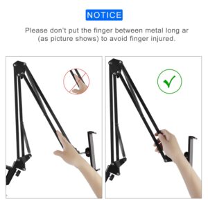 Tablet Arm Mount Stand Holder, Nintendo Switch Stand with Sturdy Aluminum Arm for iPad,iPad air,iphoneX,iphone 8/7,Samsung Galaxy