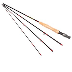 CHANNELMAY 8' 4 Pieces #3/4 Carbon Fiber Fly Fishing Rod Pole 2.44M Length Light Feel Medium-Fast Action