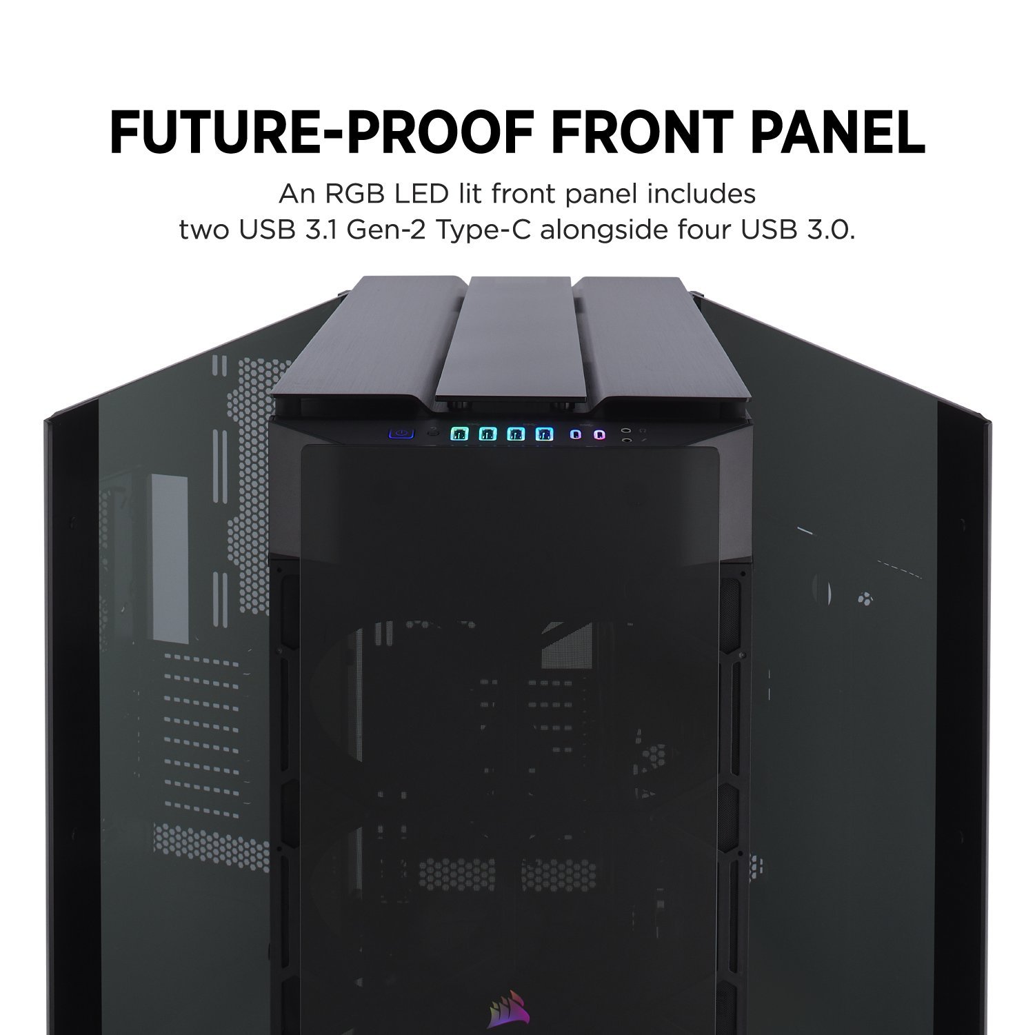 Corsair Obsidian Series 1000D Super-Tower Case, Smoked Tempered Glass, Aluminum Trim, Integrated Commander PRO fan and lighting controller