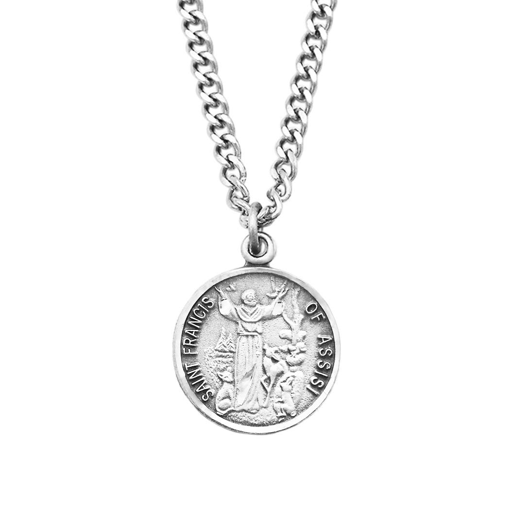 Rosemarie Collections St Francis Religious Medal Pendant Necklace