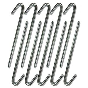 Moose Supply Steel Tent Stakes Heavy Duty Ground Stake, Metal Stakes to Anchor Commercial Inflatables, Outdoor Camping Canopy, Fence, Garden Tent Accessories, 5/8" Diameter x 18" Length, 10 Pack