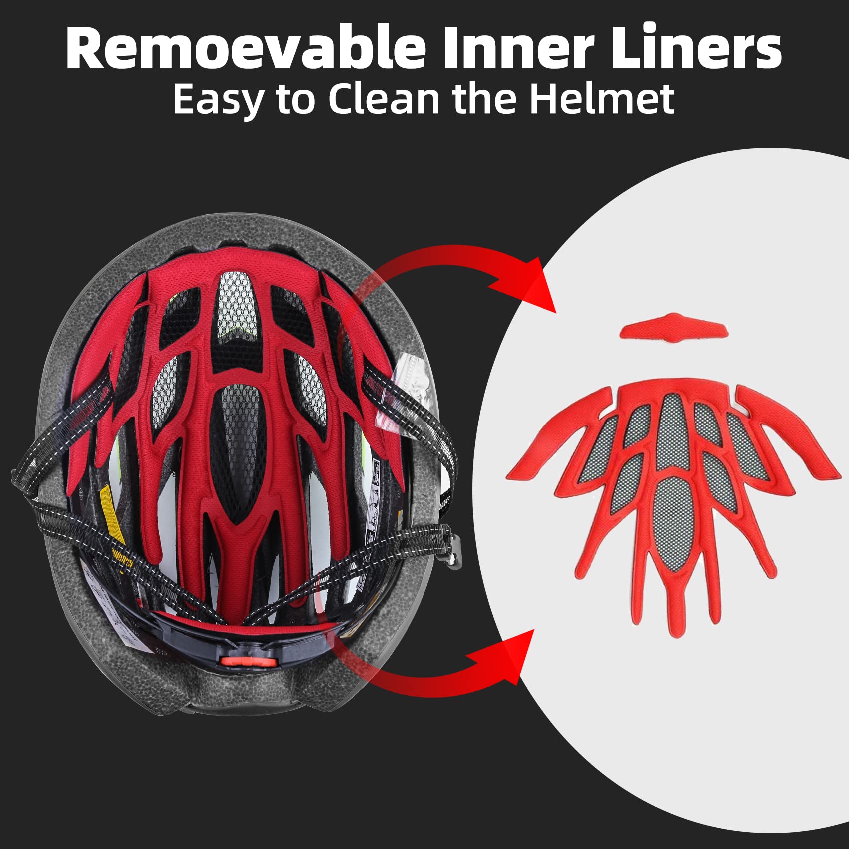 Bike Helmet, Basecamp Bicycle Helmet with Rear Light & Detachable Magnetic Goggles Lightweight Cycling Helmet Adjustable for Adult Men Women Mountain & Road (BC-069)