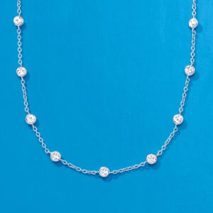 Ross-Simons 4.50 ct. t.w. CZ Station Necklace