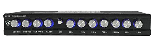 Rockville R7EQ 1/2 Din 7 Band Car Audio Equalizer EQ w/Front, Rear + Sub Output