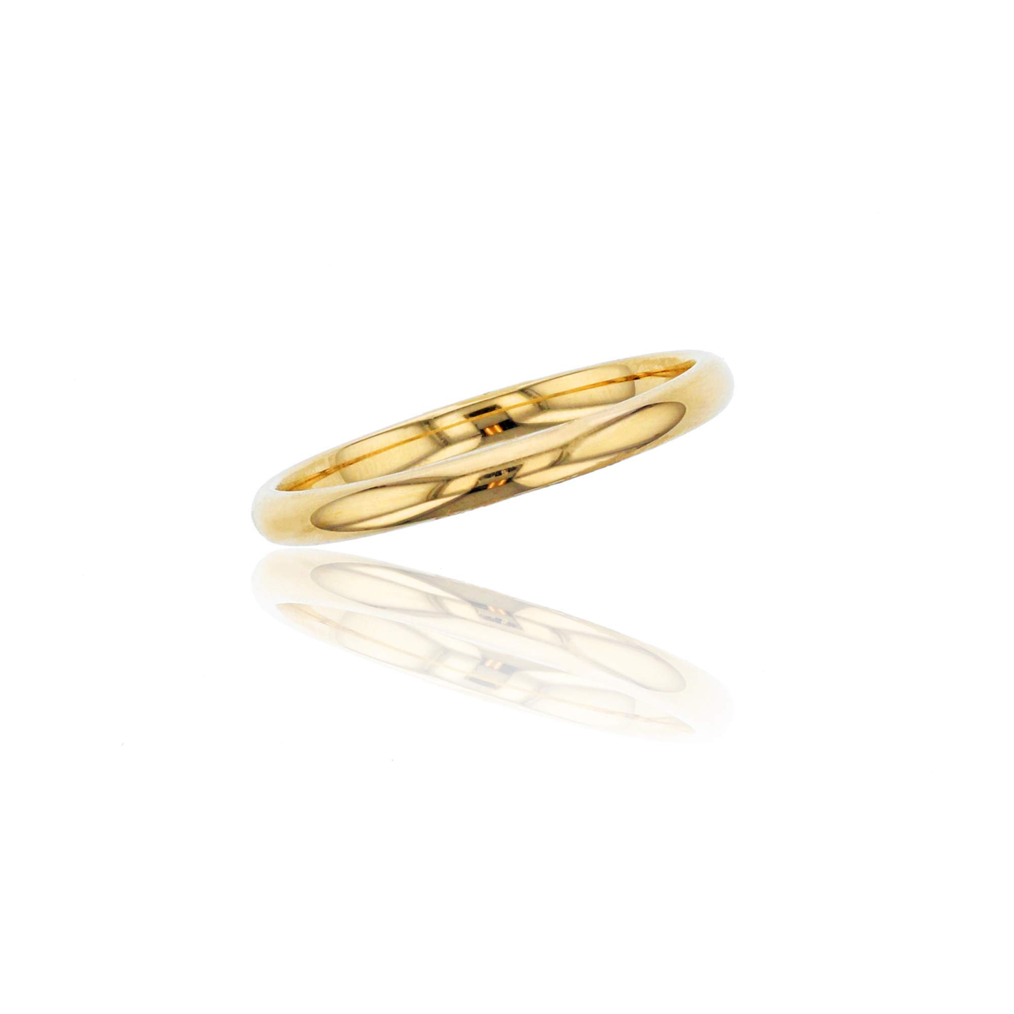 Decadence 14K Yellow Gold 2mm Polished Plain Wedding Band, Size 10