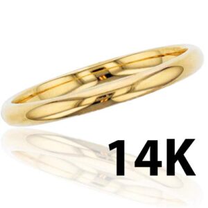 Decadence 14K Yellow Gold 2mm Polished Plain Wedding Band, Size 10