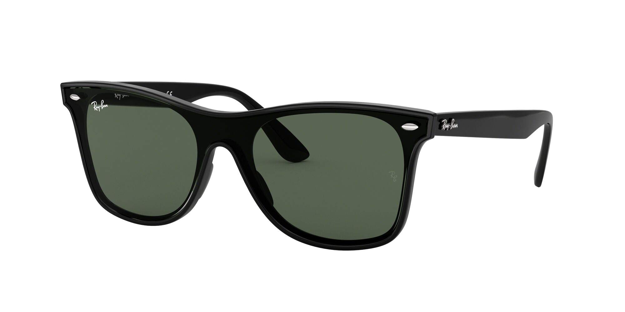 Ray-Ban Rb4440n Blaze Wayfarer Square Sunglasses, Black/Dark Green, 41 mm