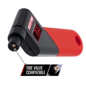 Accutire MS-4021R Digital Tire Pressure Gauge with 4 Valve Caps, 5-150psi (psi, bar, kPa, kg/cm2)