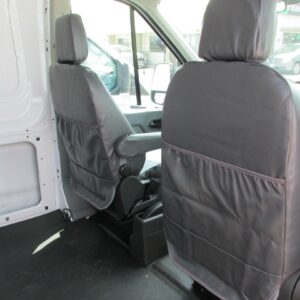 Durafit Seat Covers.2014-2021 Ford Transit Front Bucket Seat Covers. Gray Twill