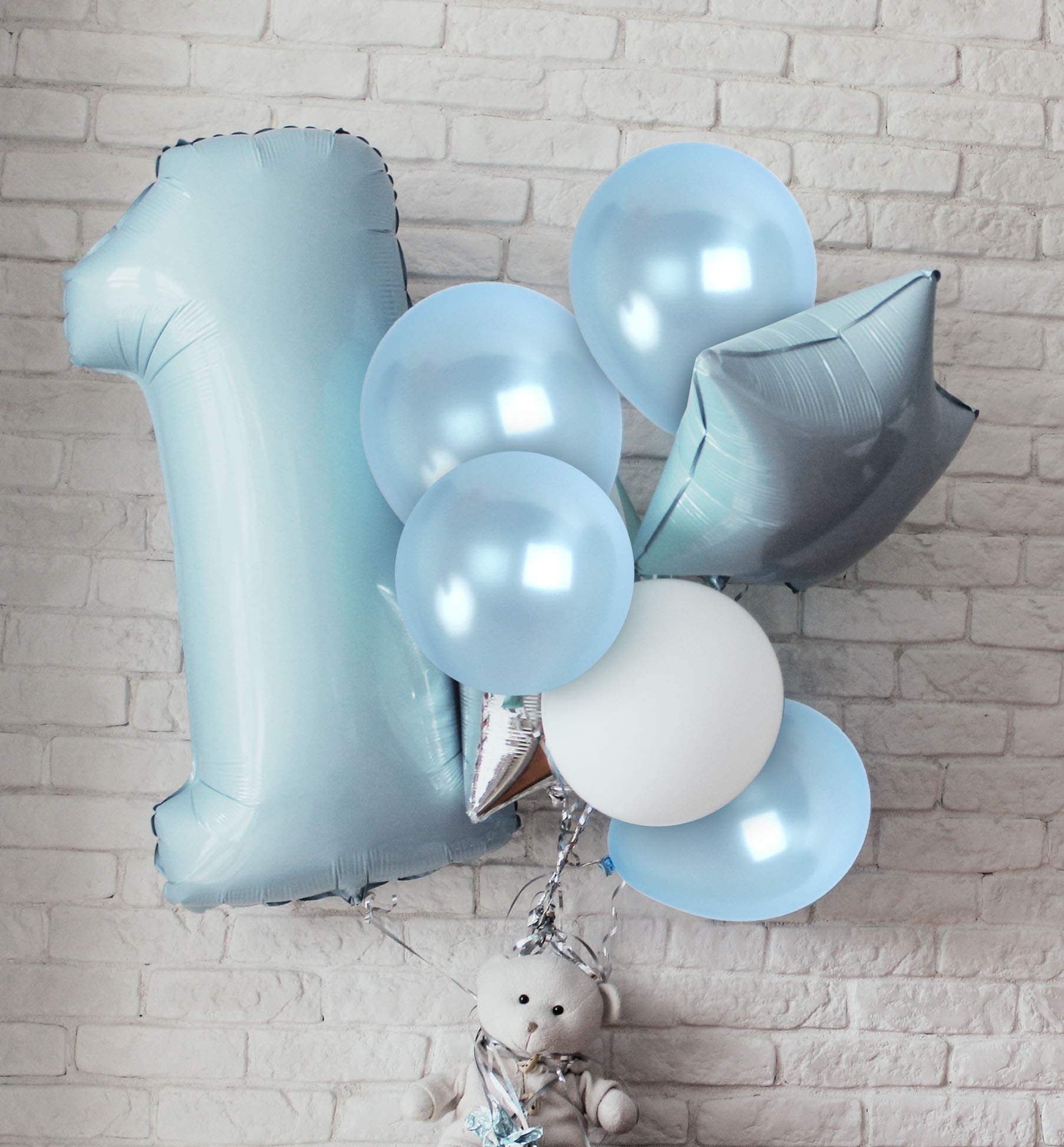 Treasures Gifted Metallic Light Blue Balloons - Baby Blue Balloons, Pastel Blue Balloons 12 Inch - Pastel Latex Balloons, Dusty Blue Balloons - Sky Blue Balloons - Metallic Blue Balloons 72