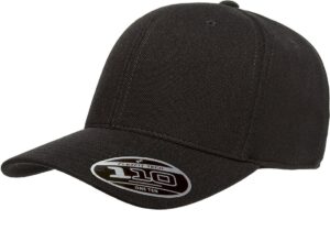 flexfit men's 110 cool & dry athletic cap, black, one size