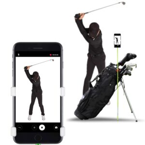 Selfie Golf Record Golf Swing - Cell Phone Holder Golf Analyzer Accessories | Winner of The PGA Best Product | Selfie Putting Training Aids Works with Any Golf Bag and Alignment Stick