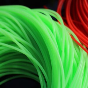 Tigofly 6m Red Luminous Green Silicone Tube 1mmX2mm Soft Flexible Hollow tube Fly Tubing Fly Tying Tubes Materials Fly Fishing (Assorted each 3m)