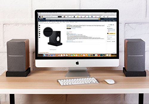 Sound Addicted - Studio Monitor Isolation Pads for 3-4.5 inches Small Speakers, Pair of 2 High Density Dampening Acoustic Stands Foam which Fits Most Bookshelf’s and Desktops | SMPad 4