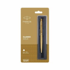 Parker Classic Gold GT Ball Pen, Black Ink, Medium Point, Gold Plated Body