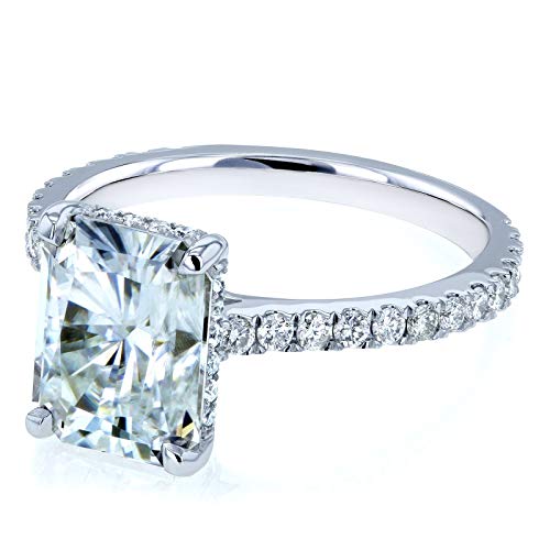 Kobelli Radiant-cut Moissanite Engagement Ring 3 1/10 CTW 14k White Gold, 8