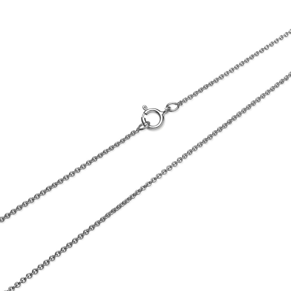 B. BRILLIANT Sterling Silver 1mm Thin Cable Rolo Choker Size Chain Necklace for Pendants, 13” + 3"